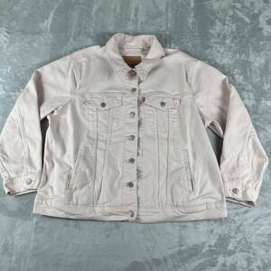 Levi Strauss Co Ex Boyfriend Trucker Demin Jacket Women 1X Pink Capsule Wardrobe